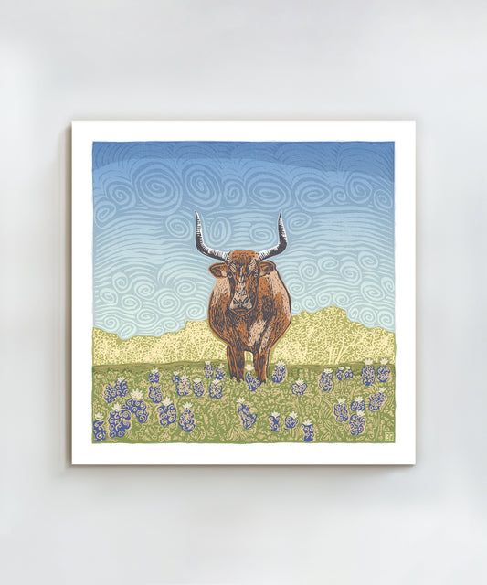 Blue Bonnet Bull by Bryan Peterson