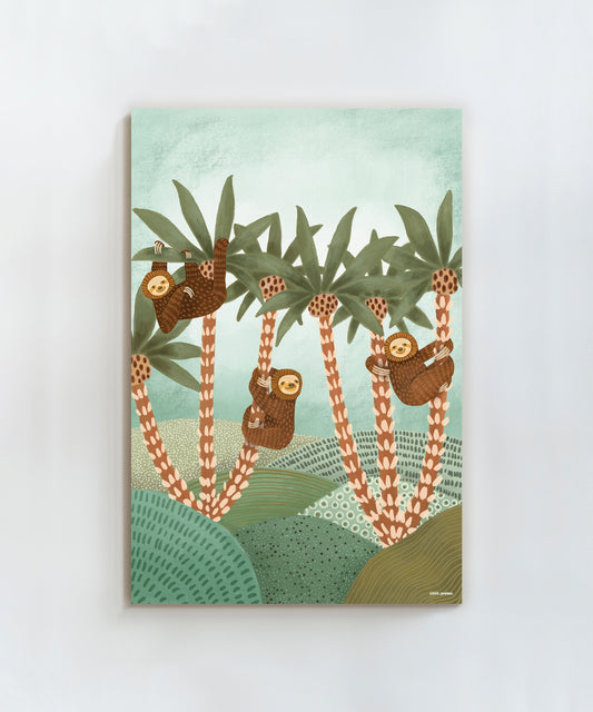 Sloths In Palms by Karina Jambrak