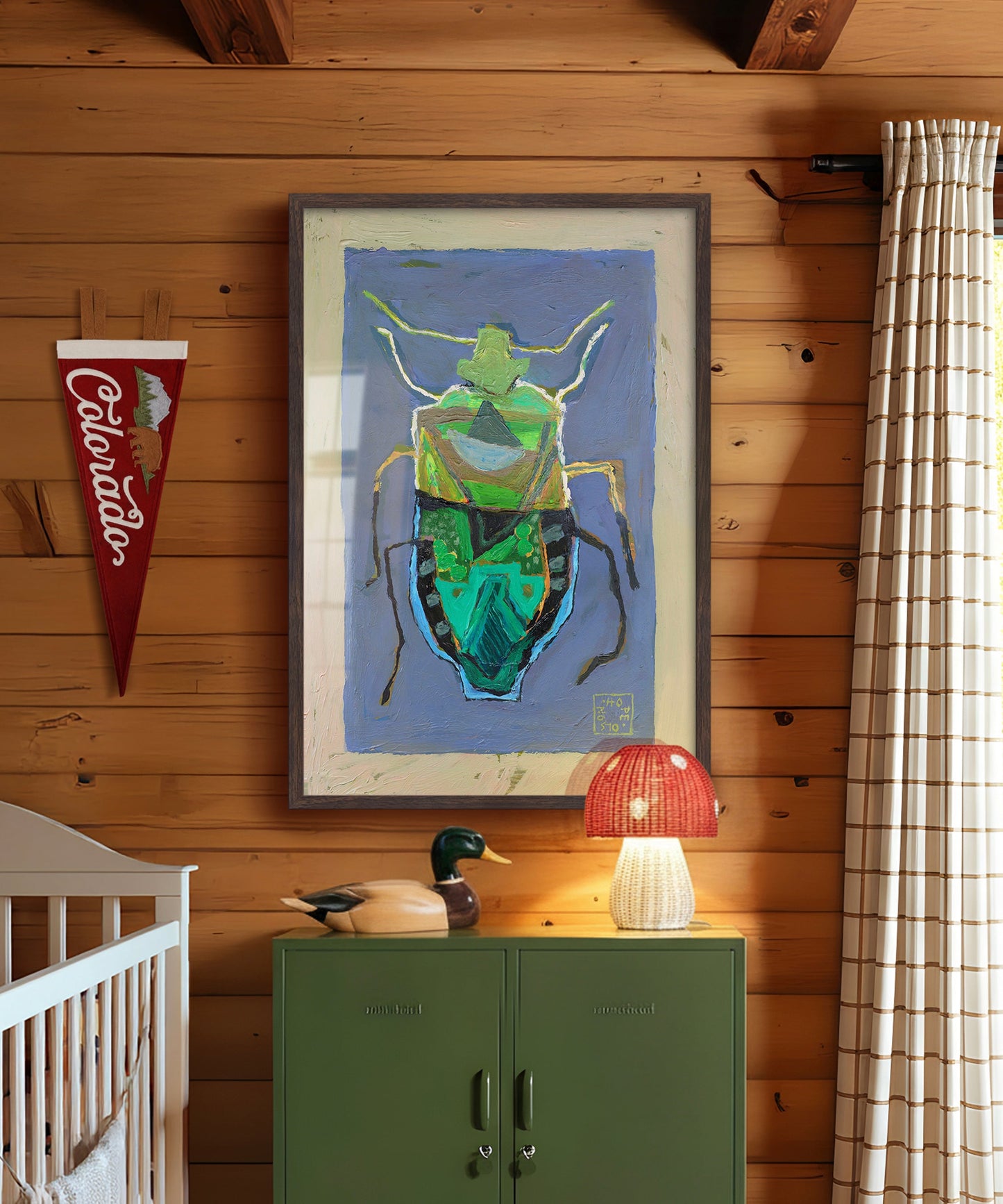 Beetle On Blue by Hope Olson