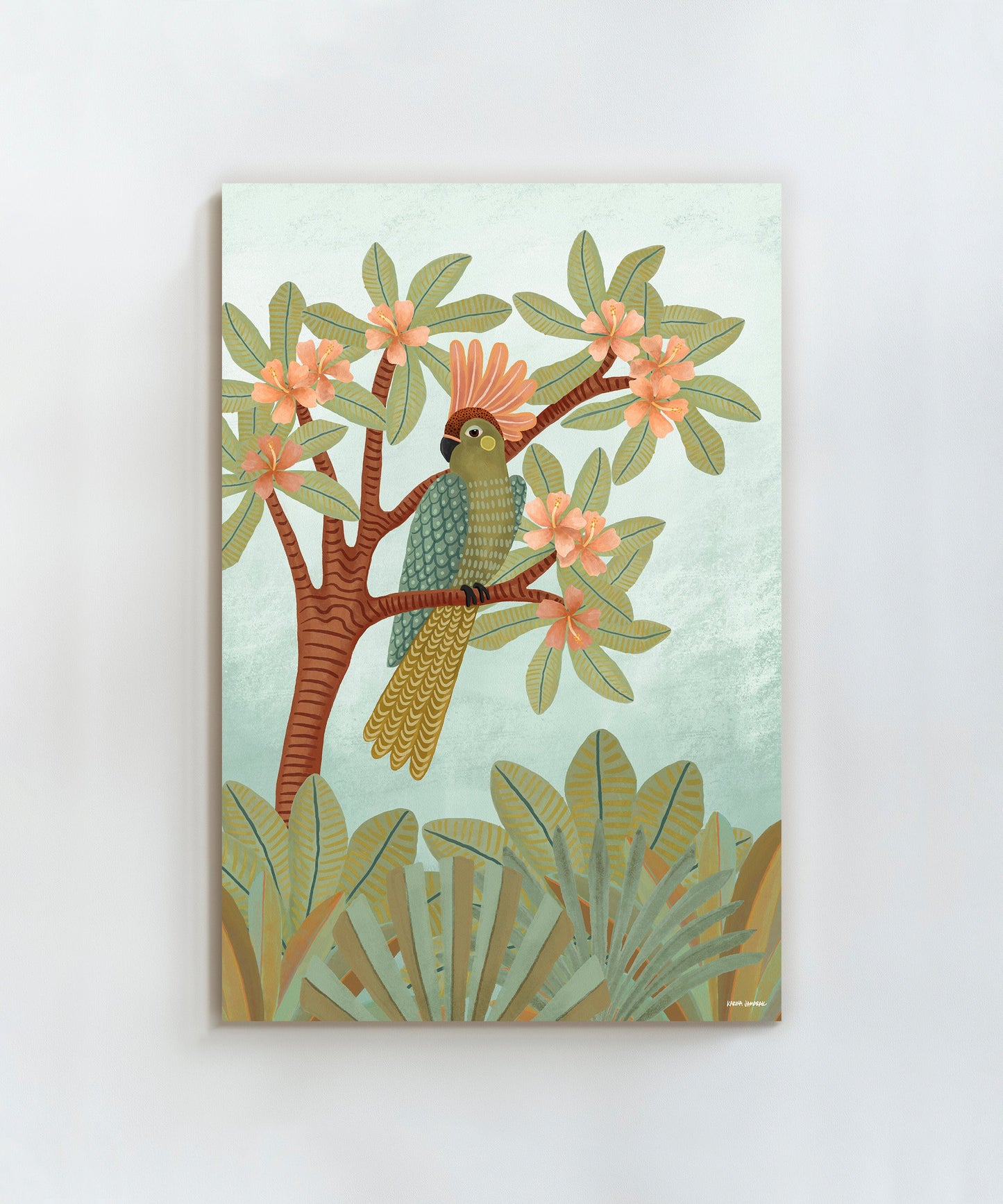 Parrot In Hibiscus Tree by Karina Jambrak