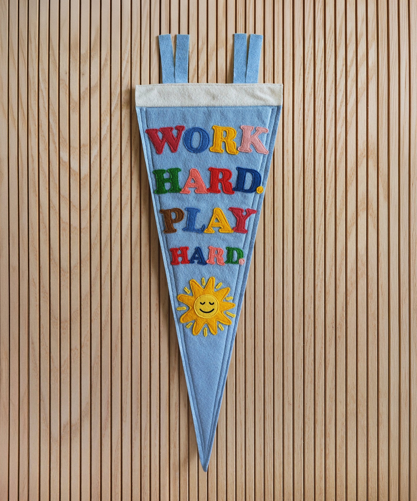 Work Hard Play Hard Felt Pennant