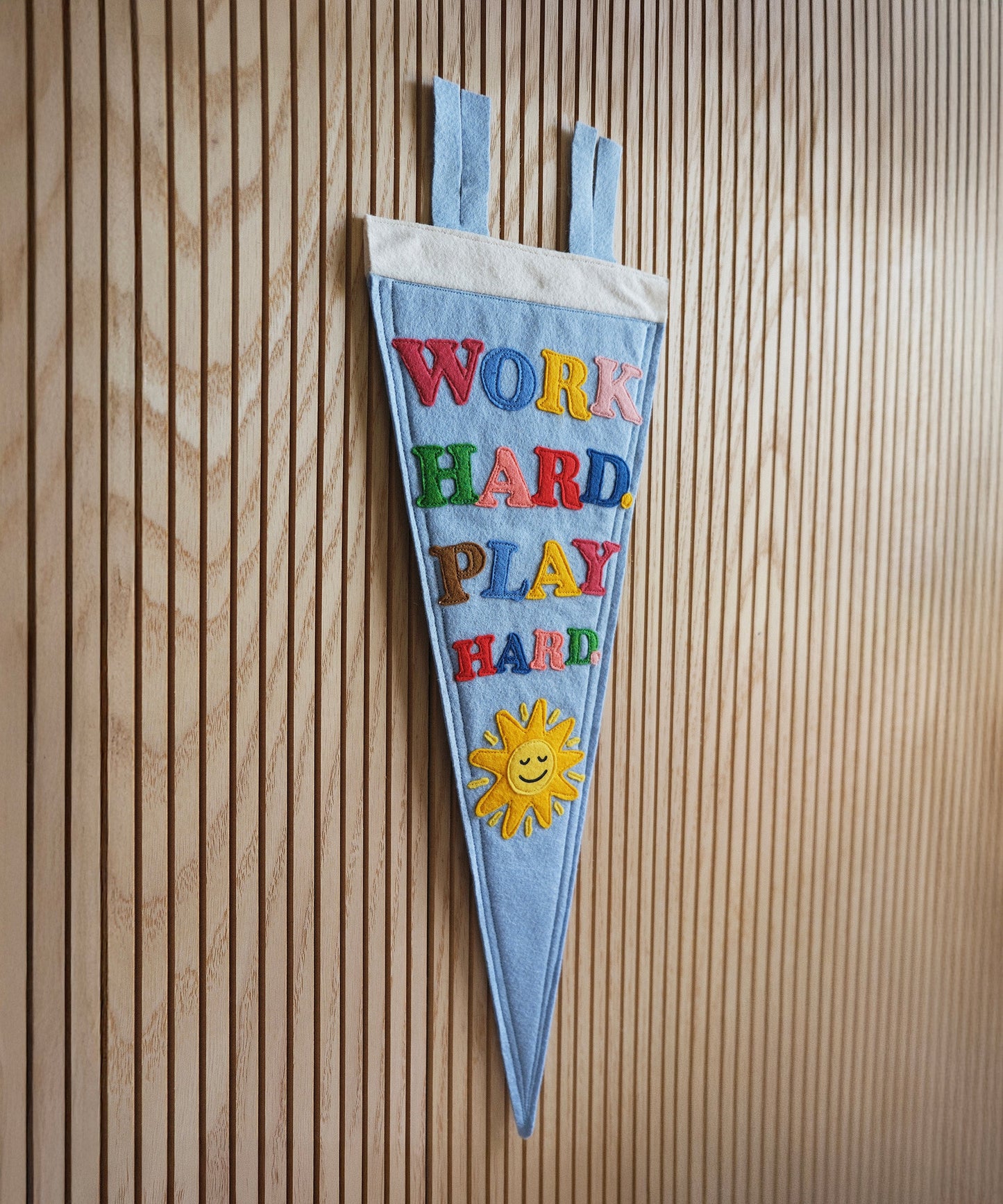 Work Hard Play Hard Felt Pennant